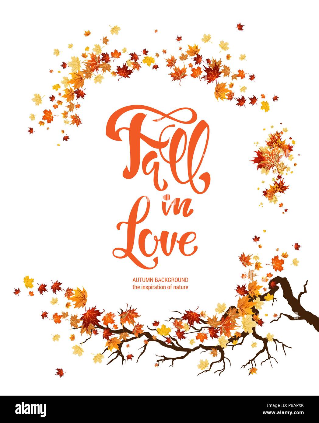 Autemn Blätter Plakat Stock Vektor