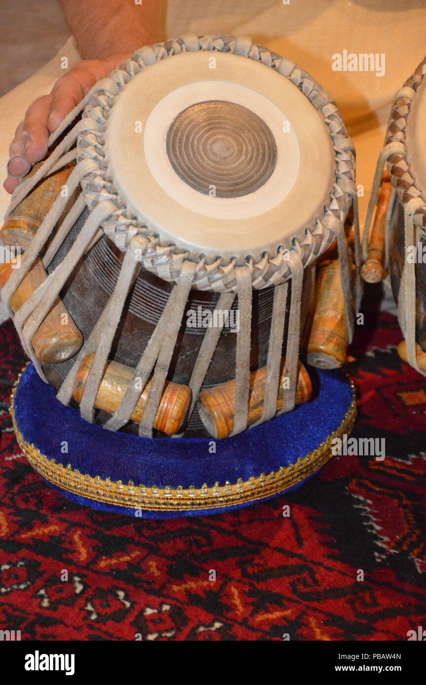 Zoom auf Tabla (Indische Musikinstrumente) Stockfoto