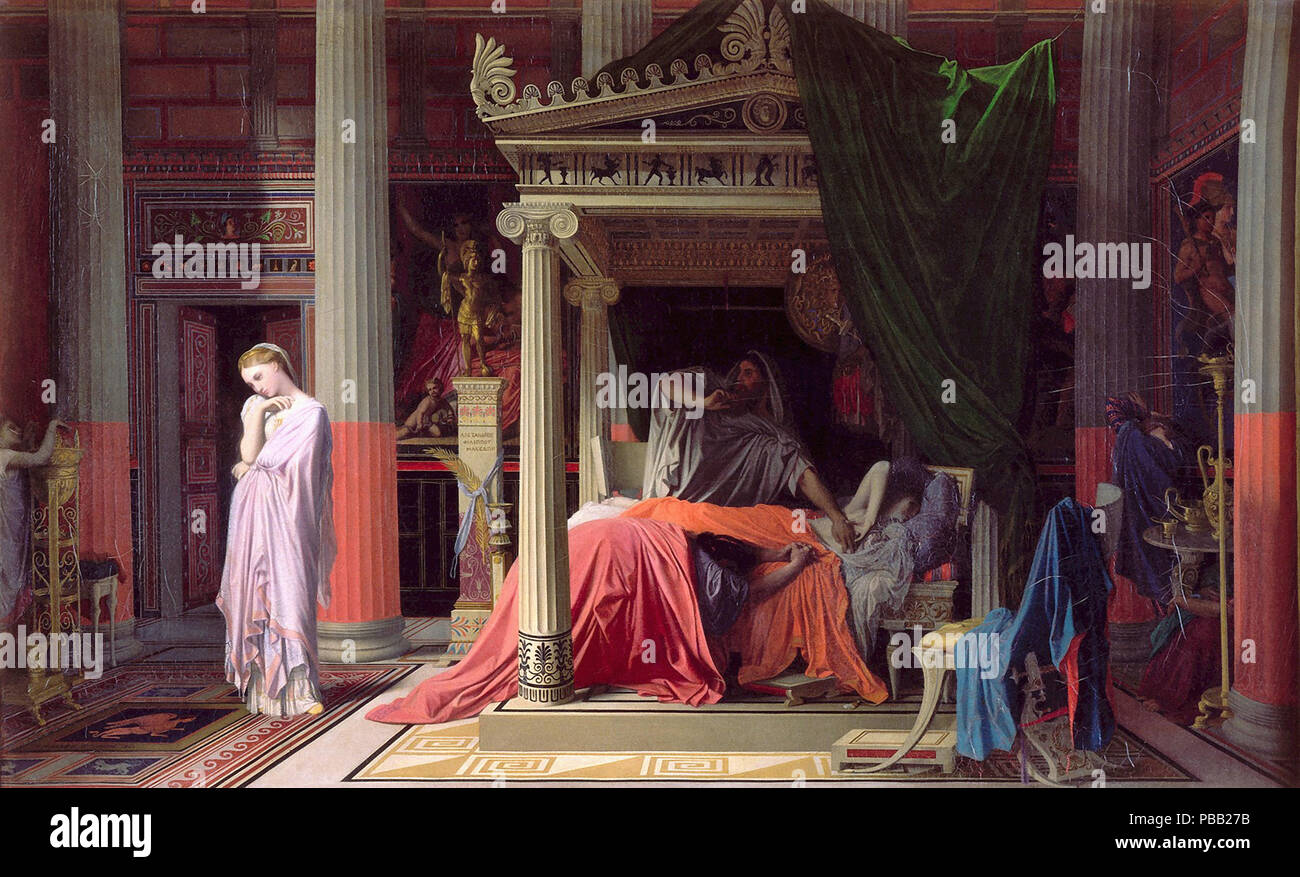 Ingres Jean Auguste Dominique - Antiochus und Stratonice III (La Maladie d'Antiochos) Stockfoto