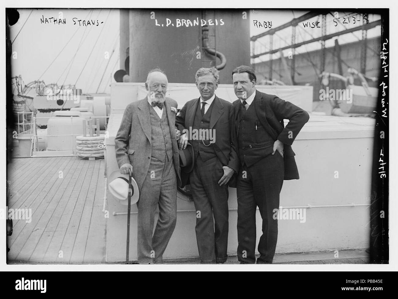 1082 Nathan Straus, Louis Dembitz Brandeis und Rabbi Stephen Samuel Weiser am 7. März 1922 Stockfoto