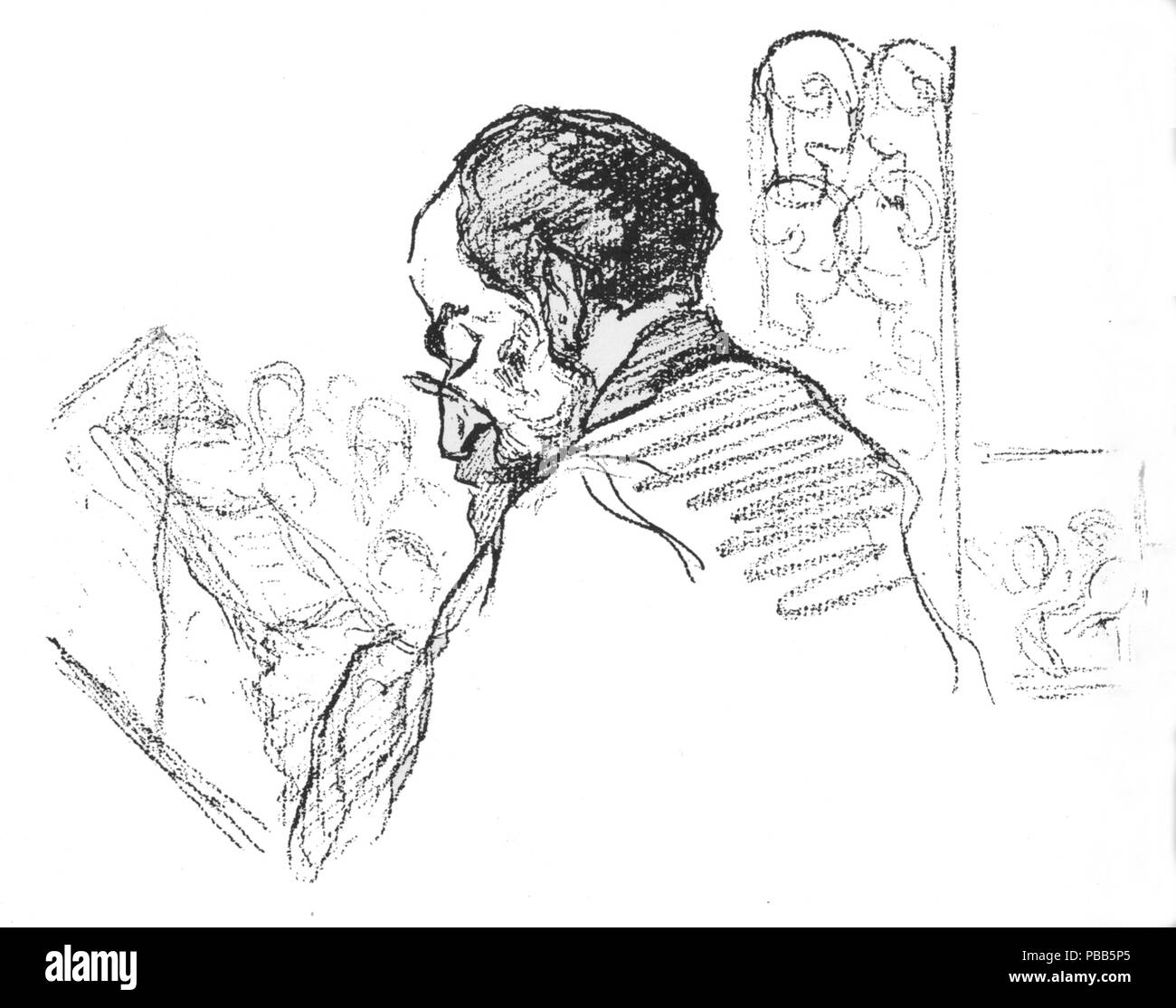 1102 NikoláiChjeidzeiEnLaConferenciaEstatalDeMoscú 19170825-19170828 Stockfoto