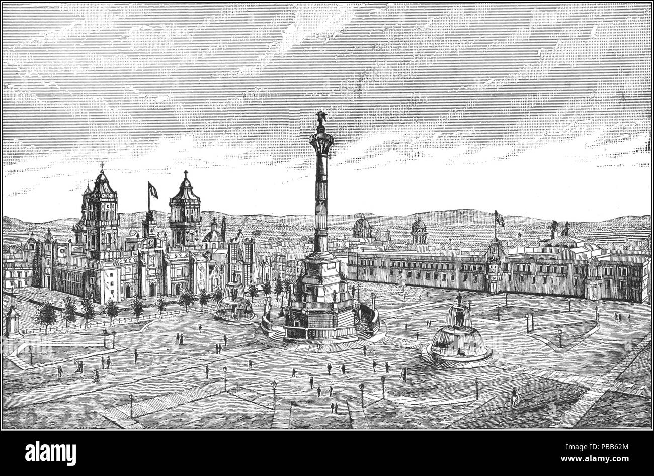 1104 NMW 1946 D 475 Plaza de la Verfassung, Mexico City (Zocalo) Stockfoto