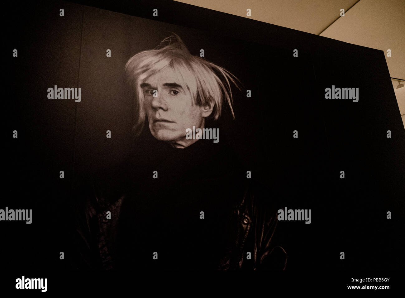 Andy Warhol Ausstellung in Malaga, Spanien, Juli 2018 Stockfoto