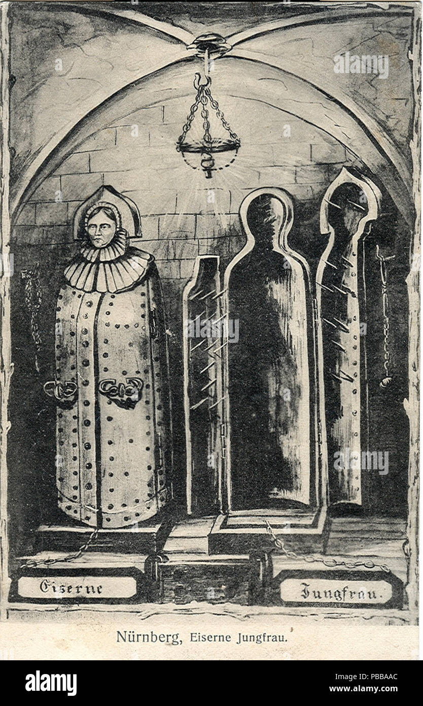 1123 Nürnberg - Eiserne Jungfrau Stockfoto