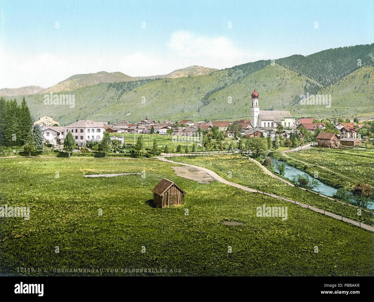. English: Oberammergau um 1900. Zwischen 1890 und 1905 1125 Oberammergau 4 1900 Stockfoto