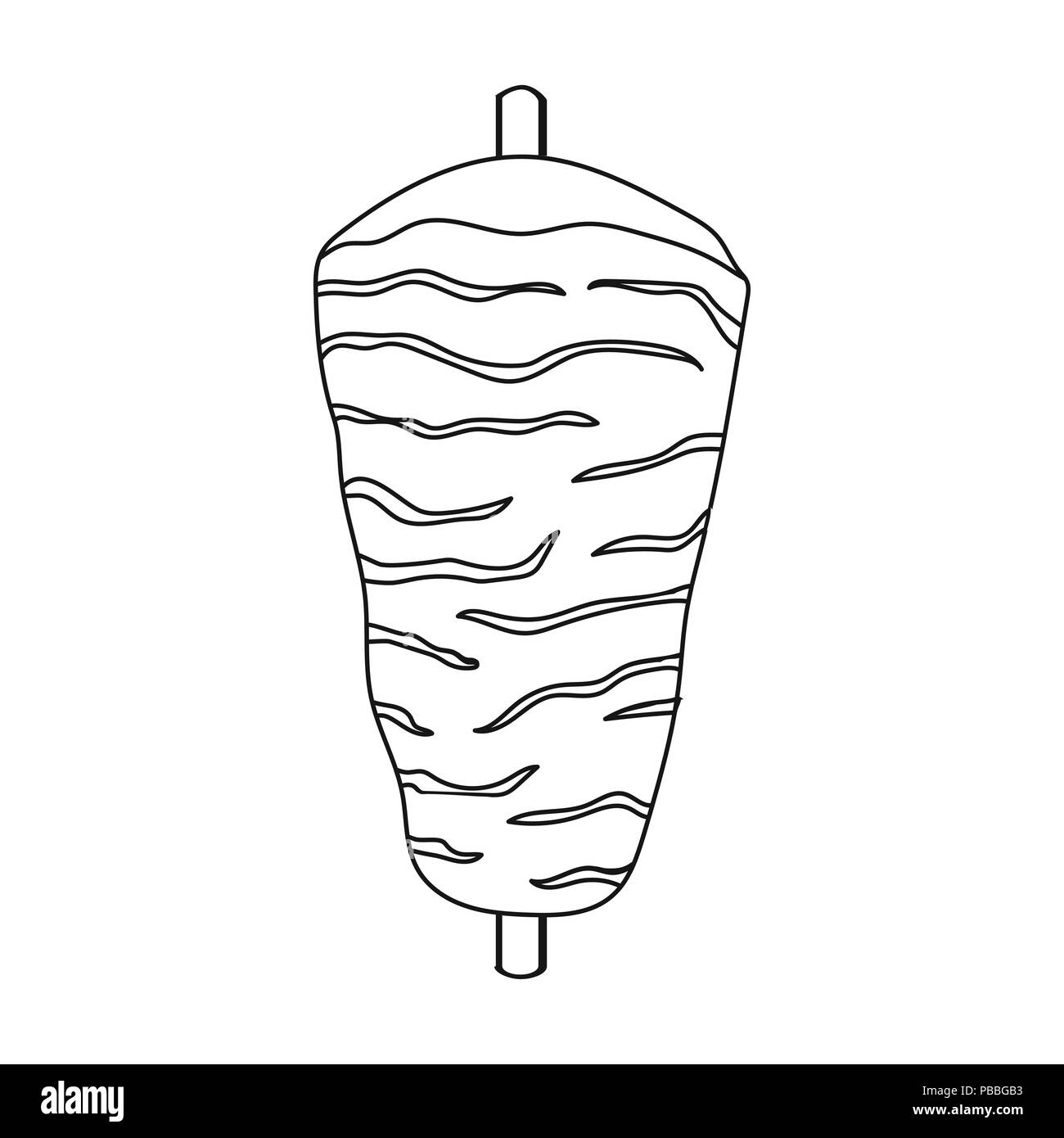 Döner Symbol in der gliederungsansicht Stil auf weißem Hintergrund ...