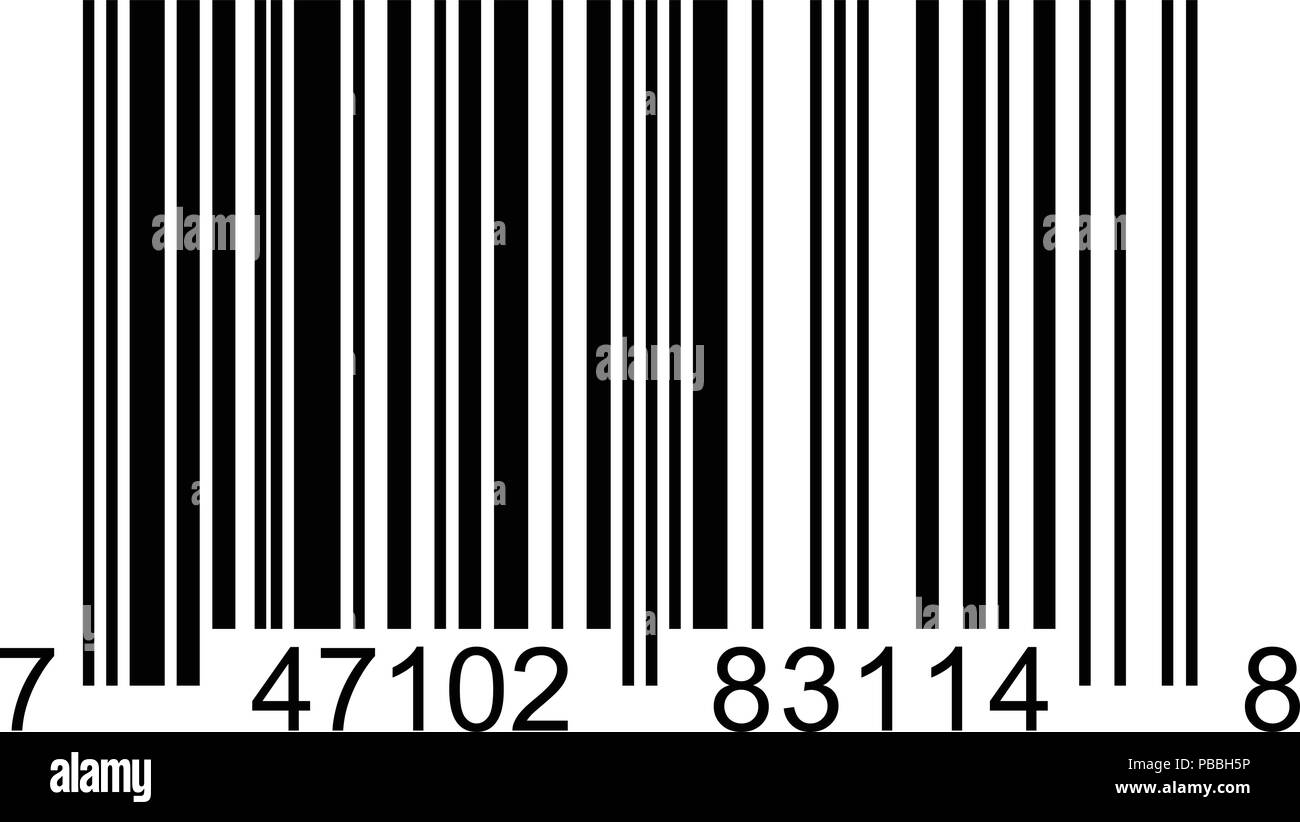 Square Bar Code Label auf weißem Hintergrund Stock Vektor