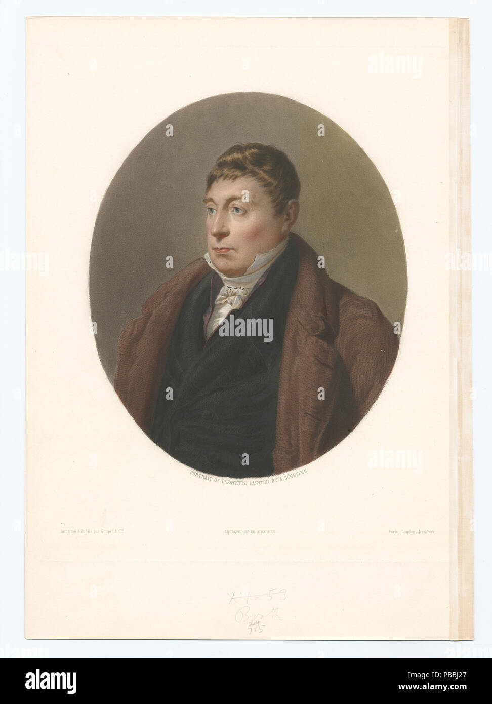 1217 Portrait von LaFayette gemalt von A. Scheffer (Nypl b 13476046-EM 11397) Stockfoto