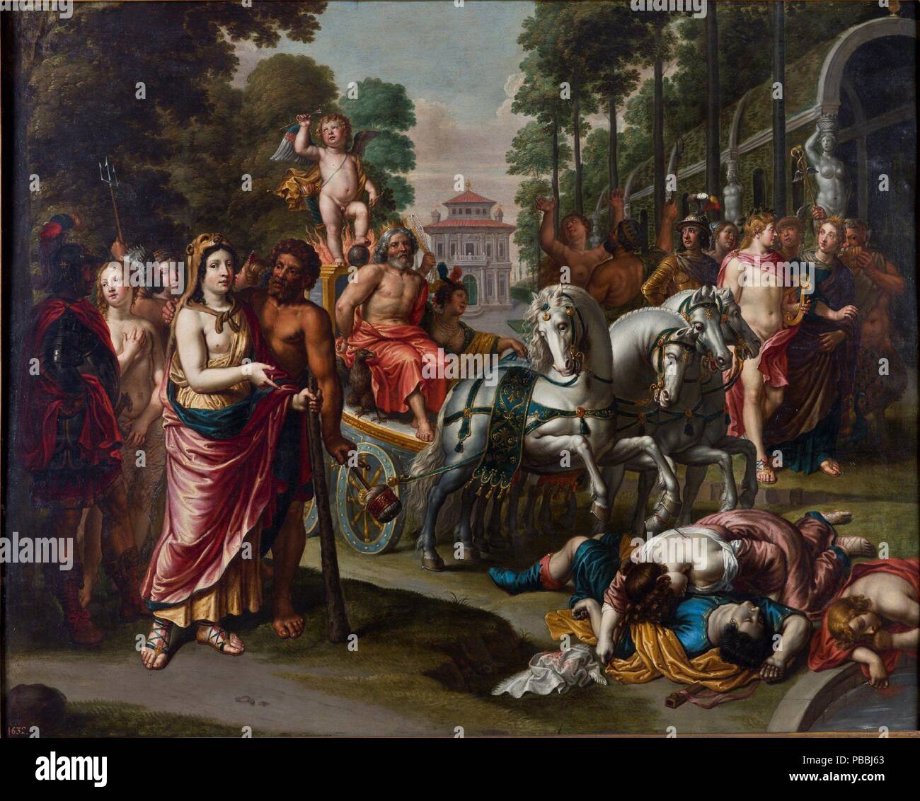 Pieter van Lint/"Triumph der Liebe". XVII Jahrhundert. Öl auf kupferplatte. Museum: Museo del Prado, Madrid, España. Stockfoto