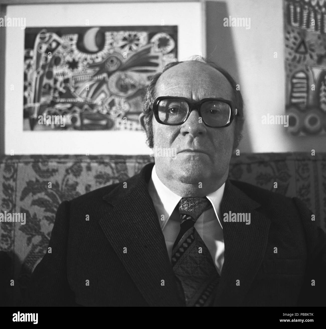 Joan Vinyoli, Poeta catalán, 1976, Barcelona. Stockfoto