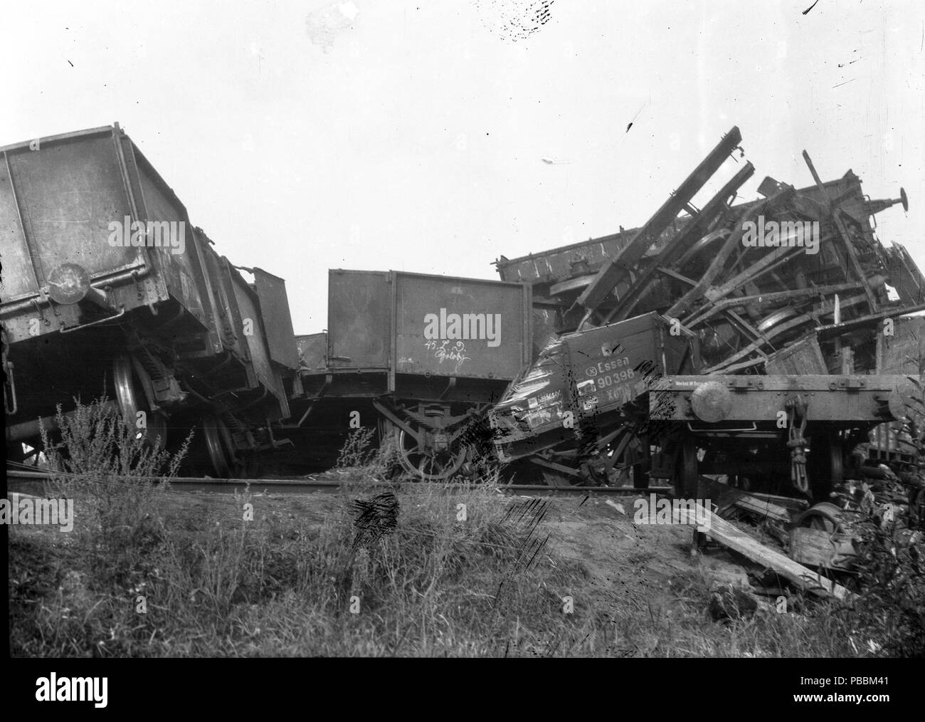 1243 Eisenbahn, Unfall Fortepan 62723 Stockfoto
