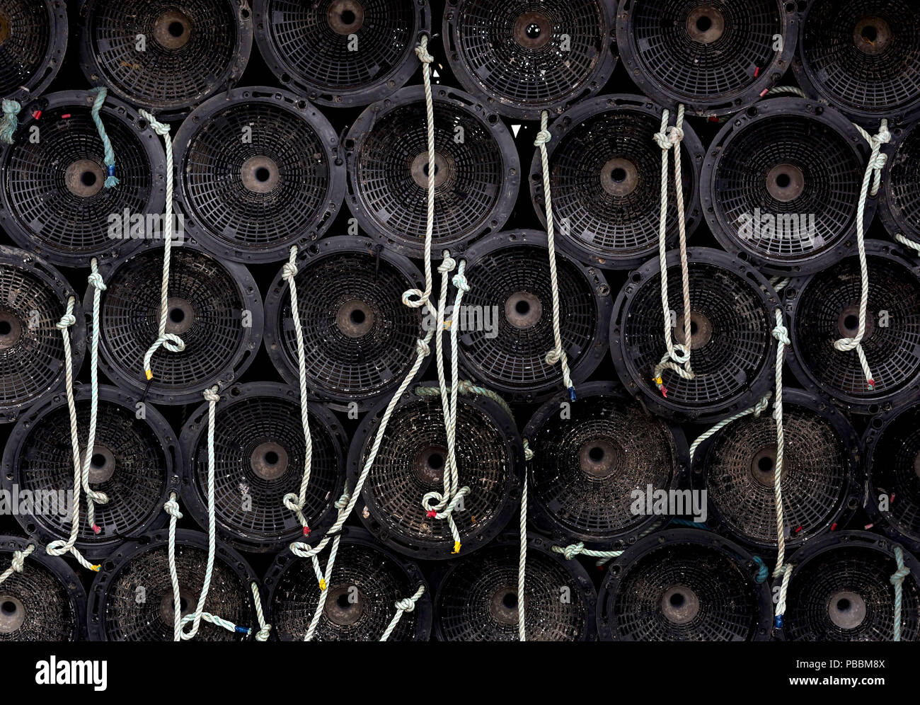 Details zu einem Fishing Pier in Irland. Stockfoto