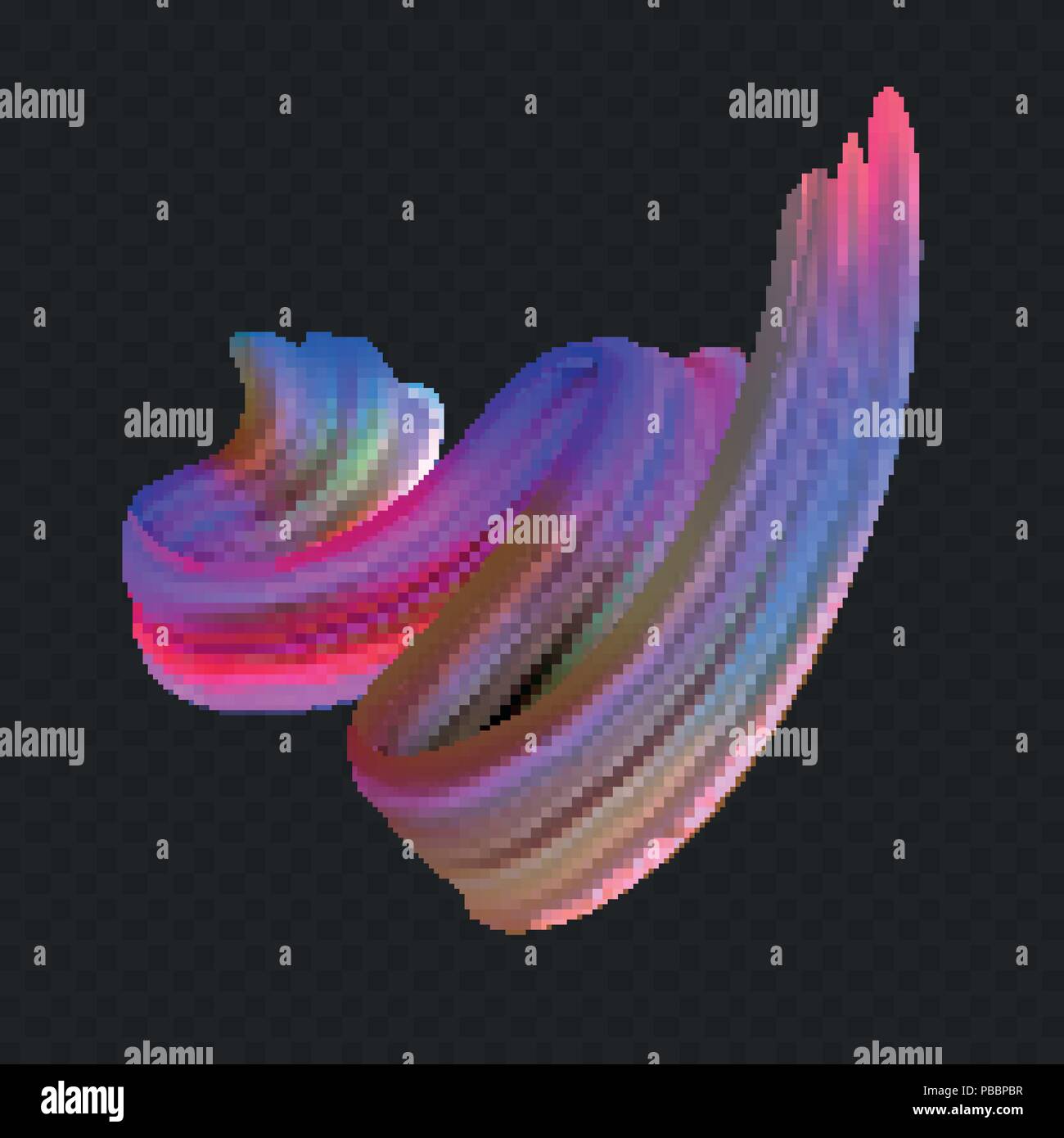 Vektor Illustration bunte realistische Öl, Acryl. Säure Farben. Pinselstrich isoliert auf kariertem Hintergrund transparent. Vorlage für Plakat, Banner, Flyer, Präsentation, Aufkleber Stock Vektor