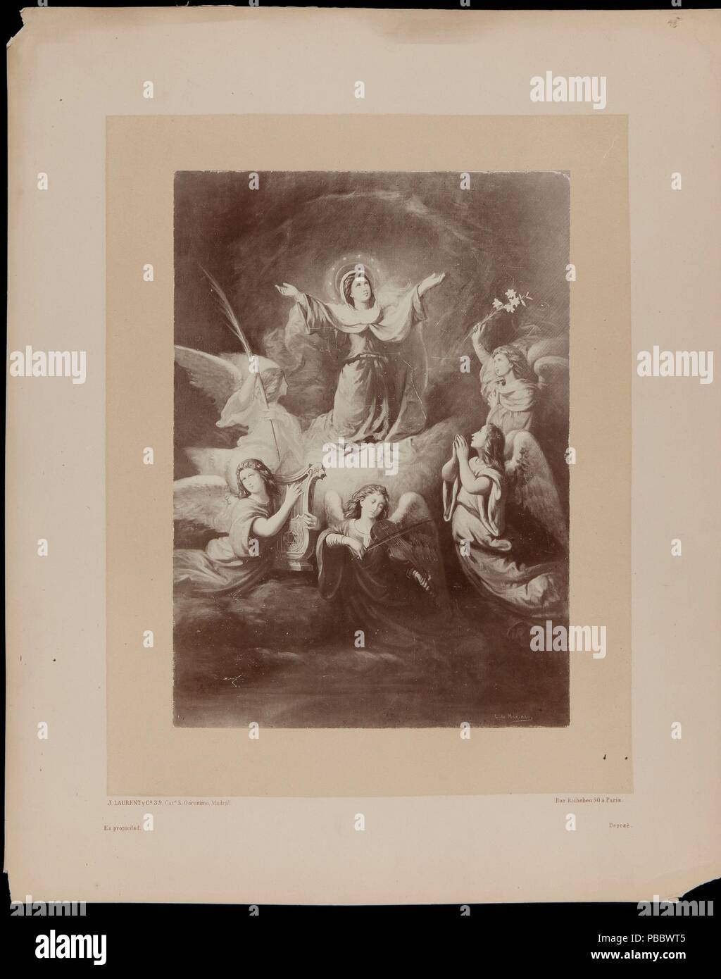 Juan Laurent y Minier/ "Die Himmelfahrt der Jungfrau". Nach 1875. Eiklar auf Fotopapier. Museum: Museo del Prado, Madrid, España. Stockfoto