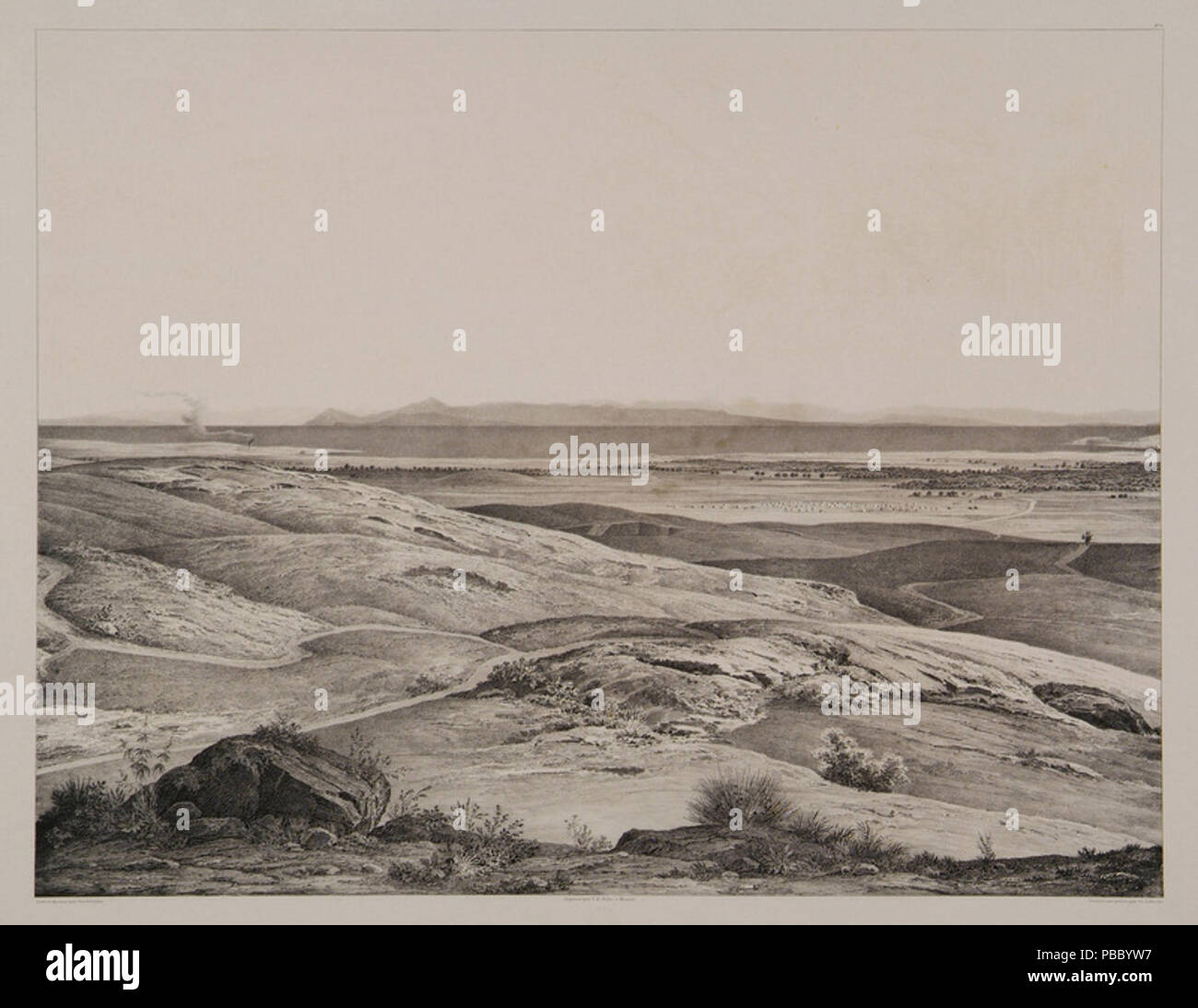 1166 Panoramablatt Nro 4 (Aegina) - Stademann August Ferdinand - 1841 Stockfoto