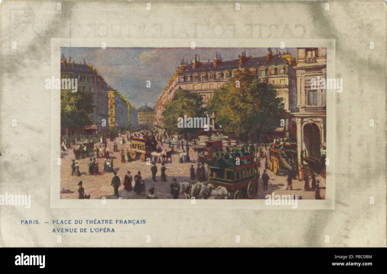 1169 Paris - Place Du Theatre Francais, Avenue De L'Opera. (141-3) 419269 (NBY) Stockfoto
