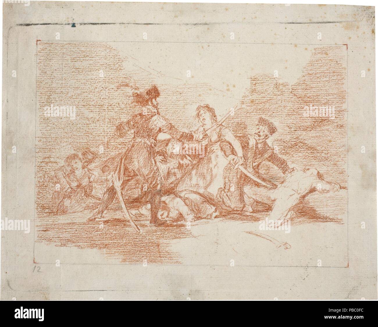 Francisco de Goya y Lucientes/' bleibt keine Zeit'. 1810 - 1814. Bleistift, Rötel auf Elfenbein Bütten. Museum: Museo del Prado, Madrid, España. Stockfoto