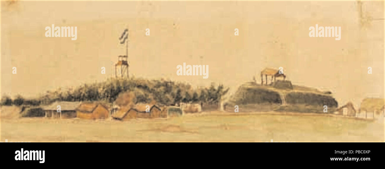 1171 Paso Pucú. Cuartel General del Tirano López. Resguardarse Espaldón para del Fuego del Ejército del copiado aliado - natürliche Stockfoto