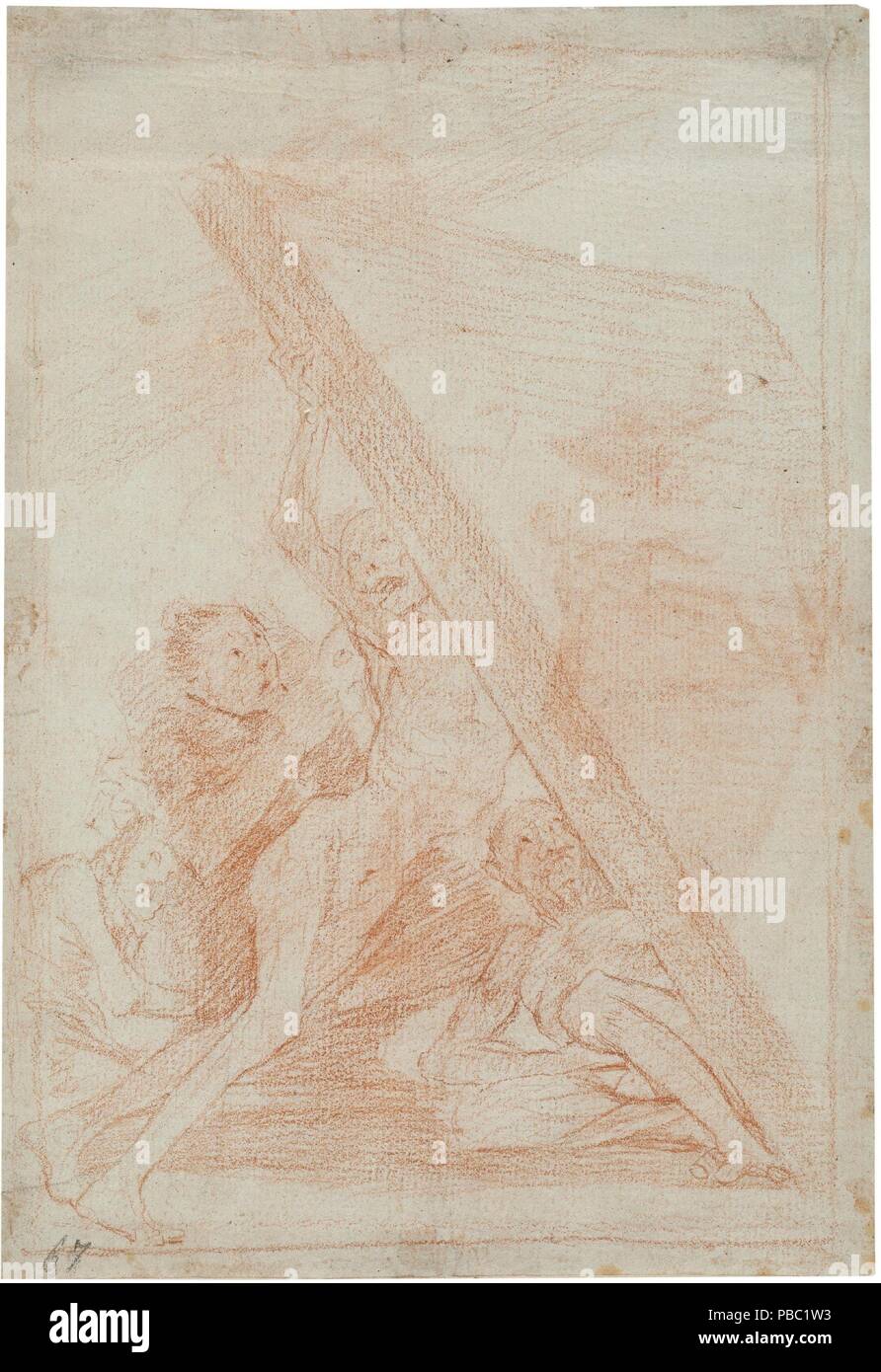 Francisco de Goya y Lucientes/' und noch nicht gehen! (Capricho 59)". 1797 - 1798. Rote Kreide auf dunklem Gelb Bütten. Museum: Museo del Prado, Madrid, España. Stockfoto