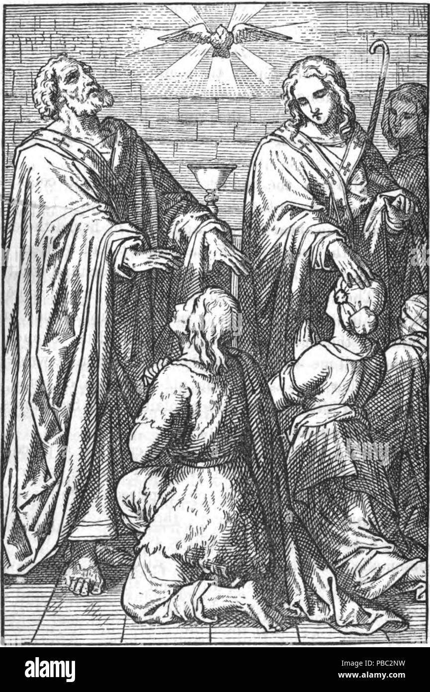 1183 Petrus und Johannes ihre Hände auf die Jünger Stockfoto
