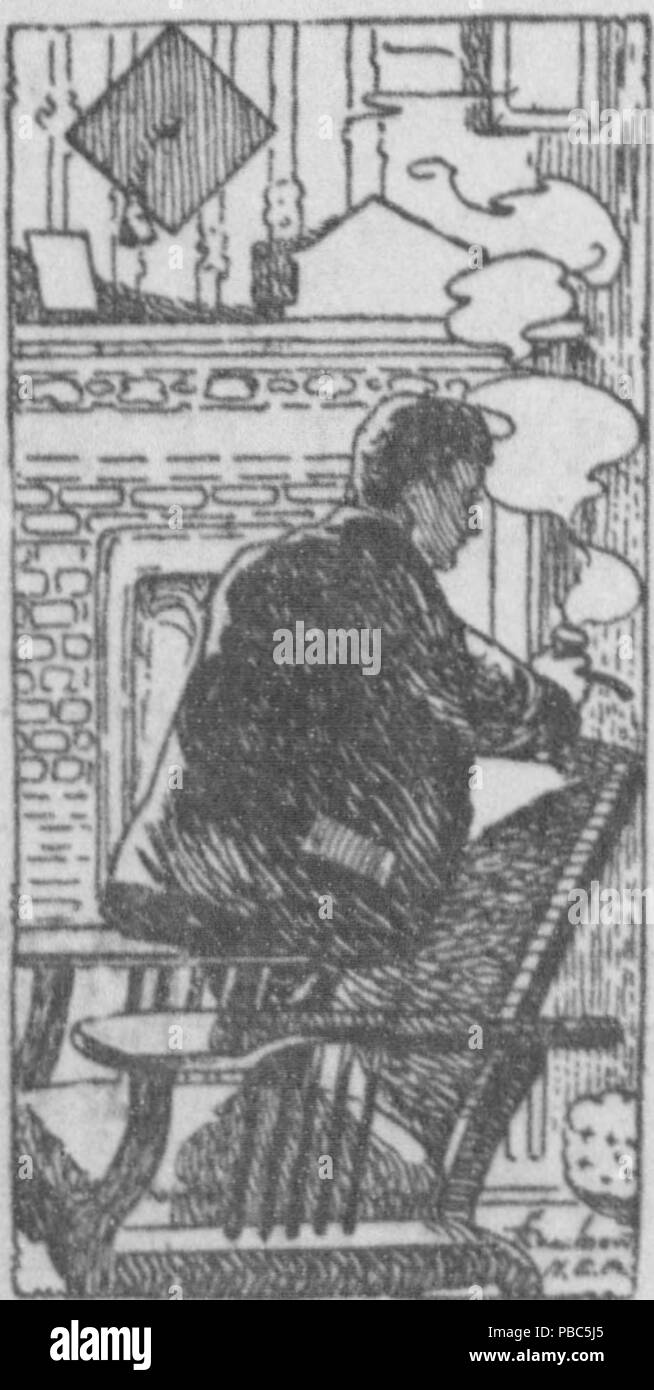 1198 Pfeife rauchende Menschen durch den Kamin Stockfoto