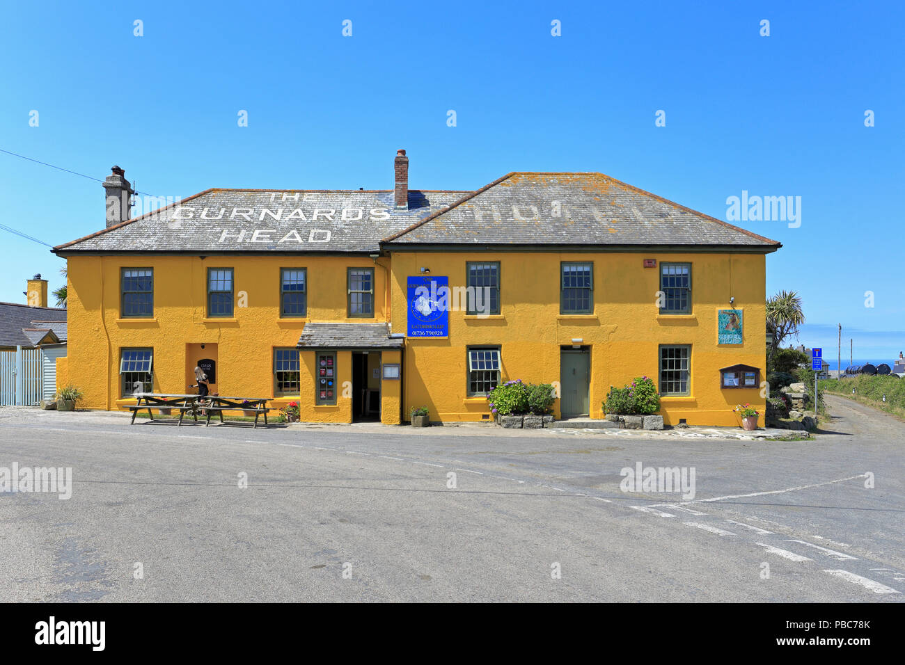 Der knurrhahn Head Pub, Treen in der Nähe von Zennor, Cornwall, England, Großbritannien. Stockfoto