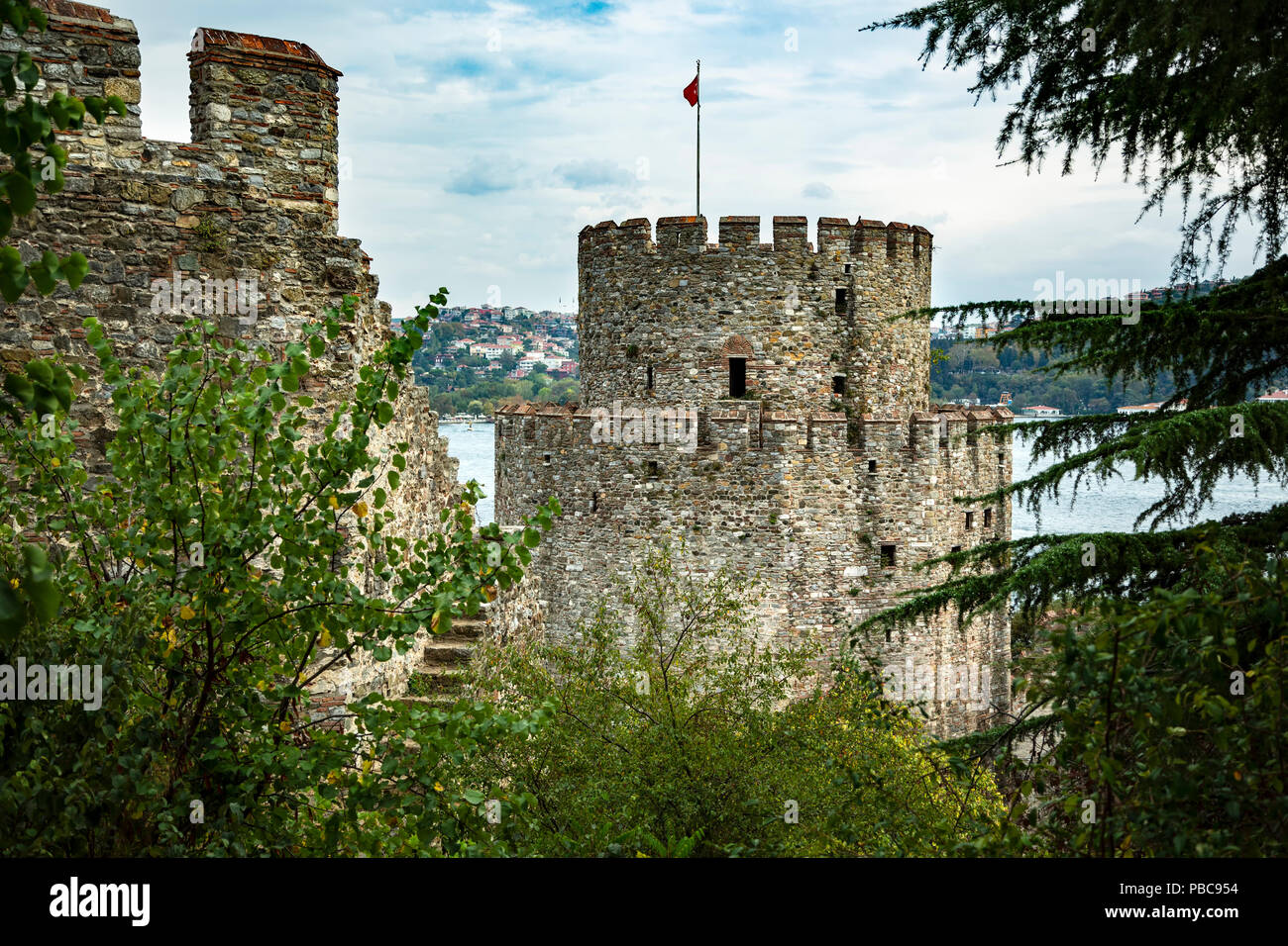 Turm, Festung Europa (rumelihisari), Istanbul, Türkei Stockfoto