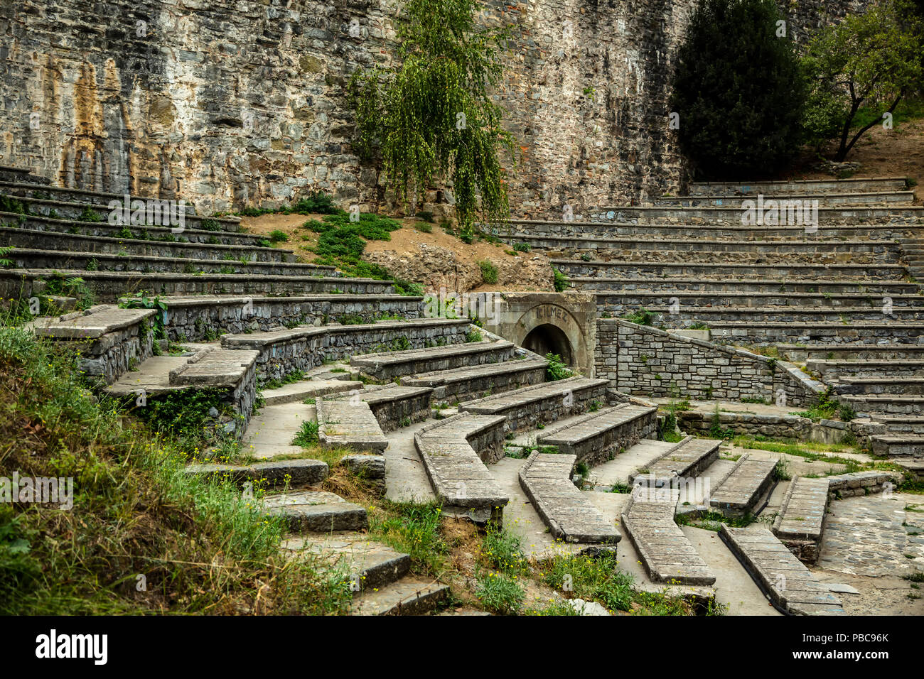Sitze, Amphitheater, Festung Europa (rumelihisari), Istanbul, Türkei Stockfoto