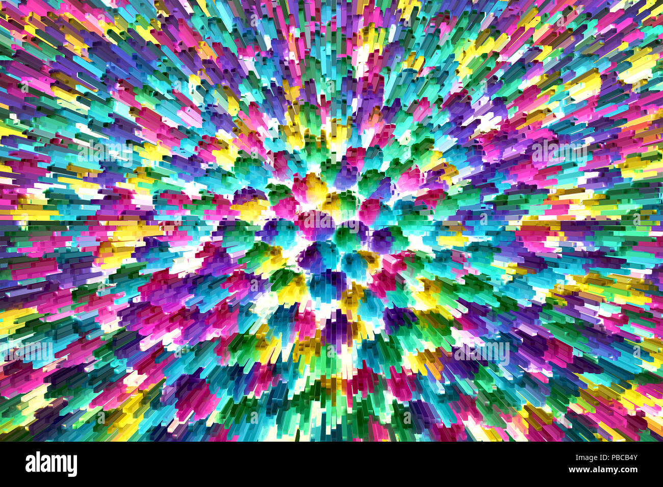 Farbenfrohe abstrakte geometrische Hintergrund mit quadratischen extrudieren Stockfoto
