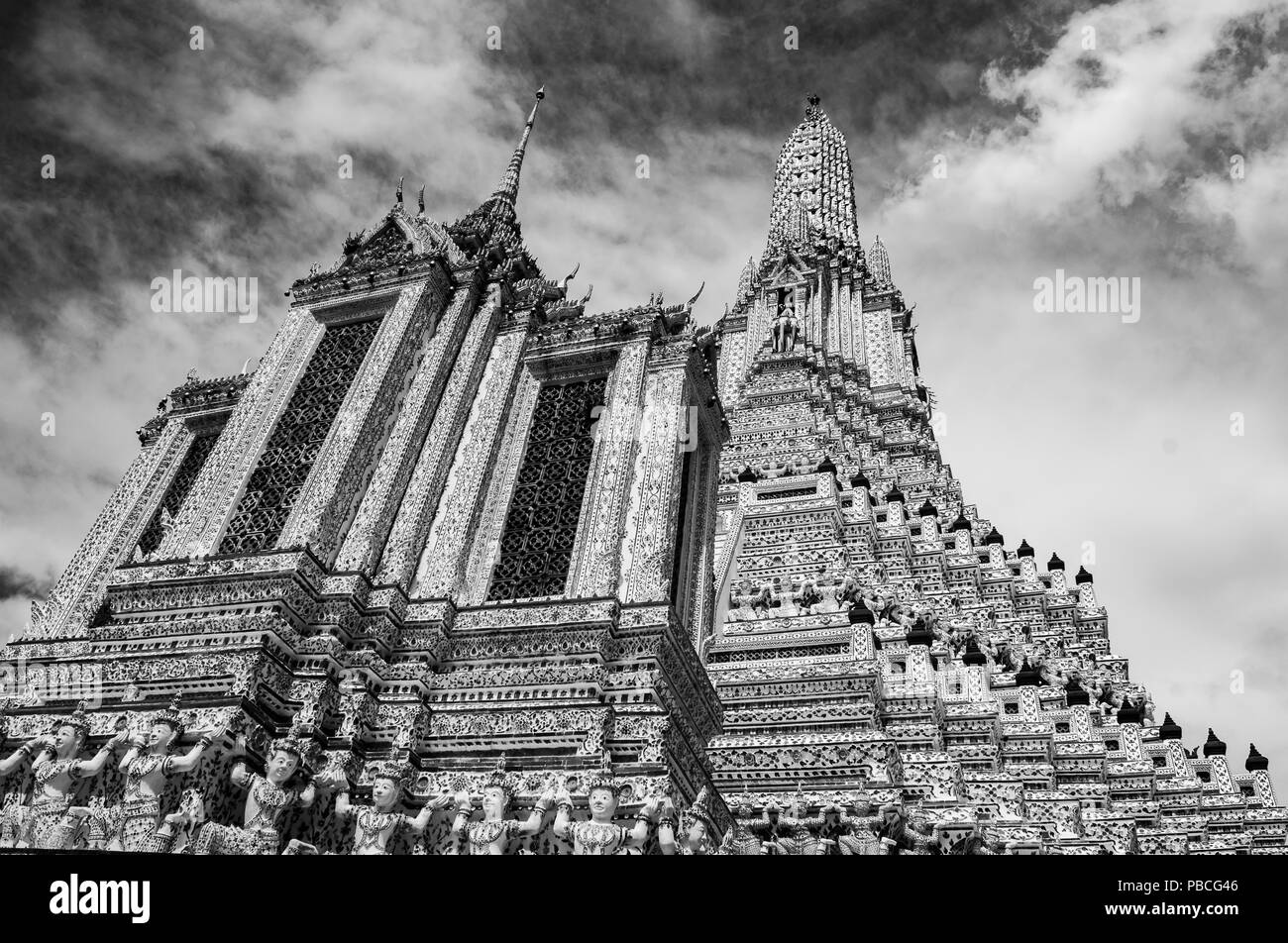 Der chao phraya fluss bangkok thailand Schwarzweiß-Stockfotos und ...