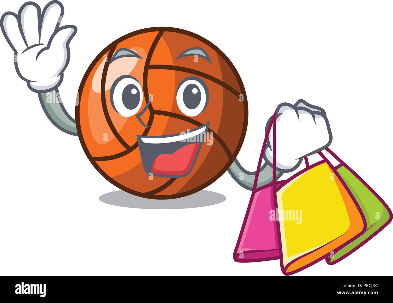 Shopping volleyball Charakter Cartoon Stil Stock Vektor
