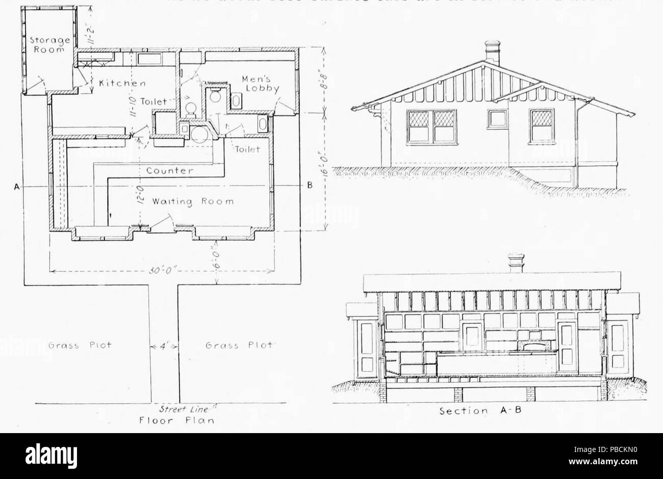 1203 Plan für BERy Warteraum im Hyde Park District, 1912 Stockfoto