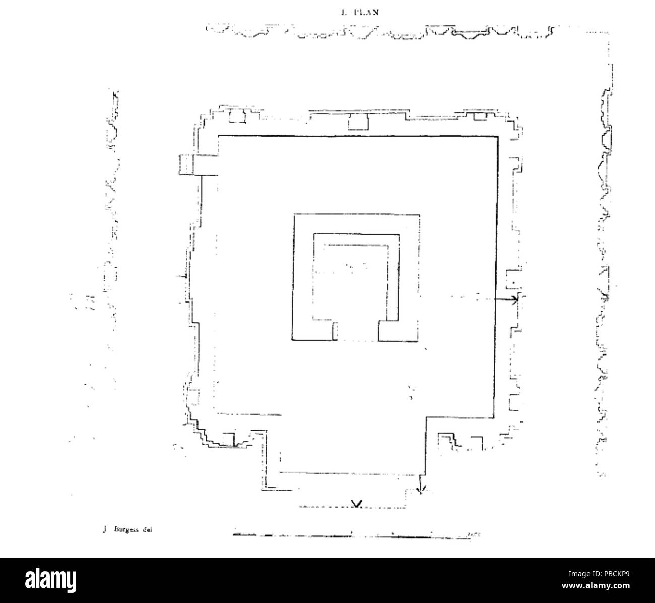 1204 Plan der GOP-Tempel, Gujarat, Indien. Stockfoto