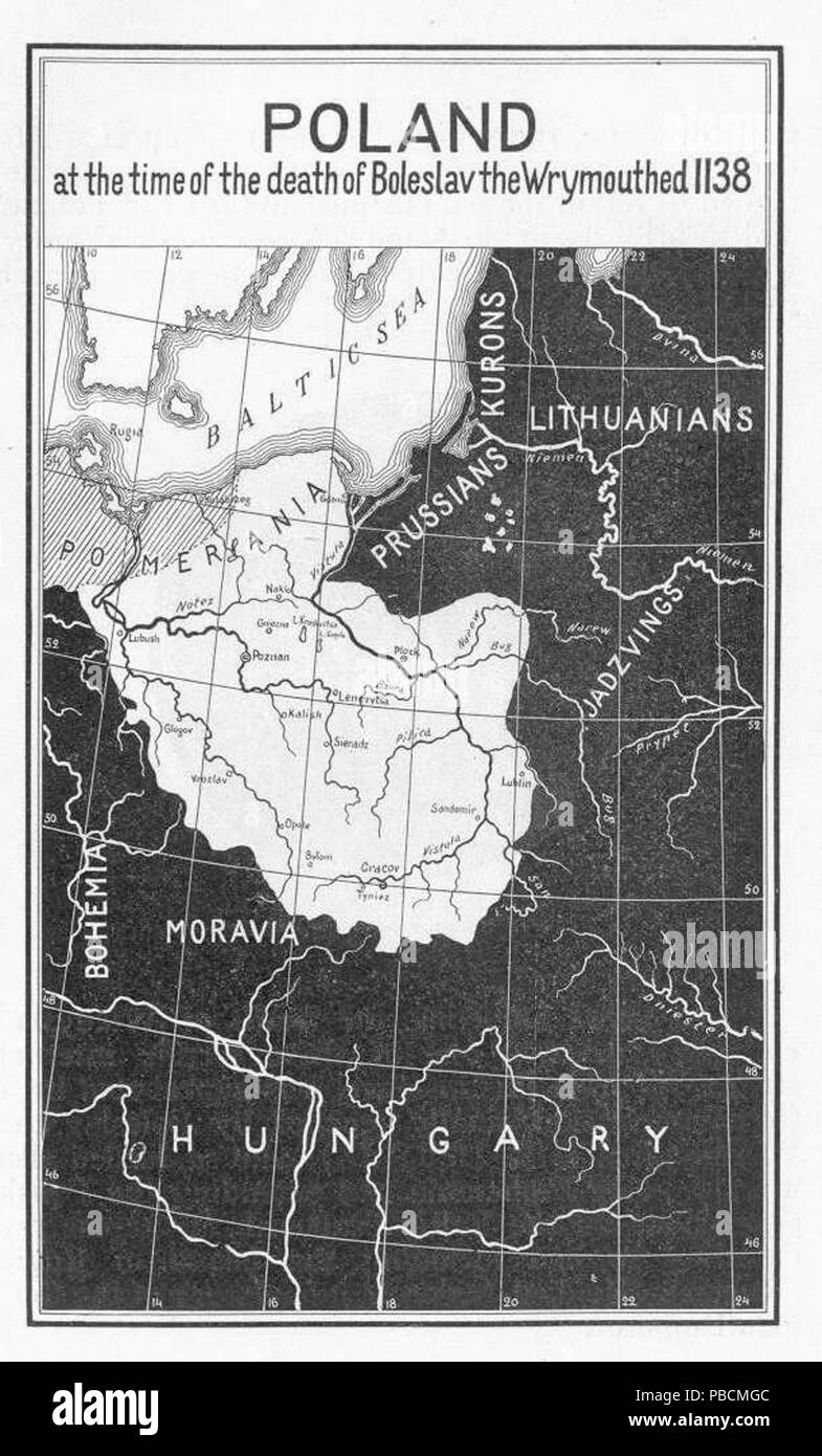 . Dies ist ein anschauliches Beispiel aus der politischen Geschichte Polens Geschrieben von E.H. Lewinski-Corwin und im Jahre 1917 veröffentlicht. Vor 1918 1209 Polen 1138 Karte Stockfoto