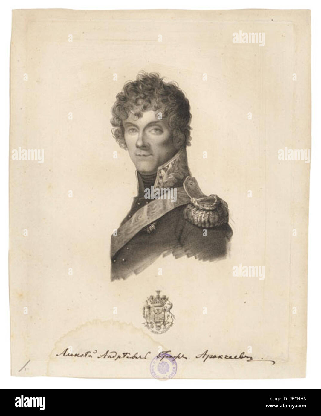 . Englisch: portrait Alexey arakcheev???????:??????? ?.?. ????????? . 1800 s 1214 Portrait von Alexey arakcheev VENDRAMINI - GMII Stockfoto