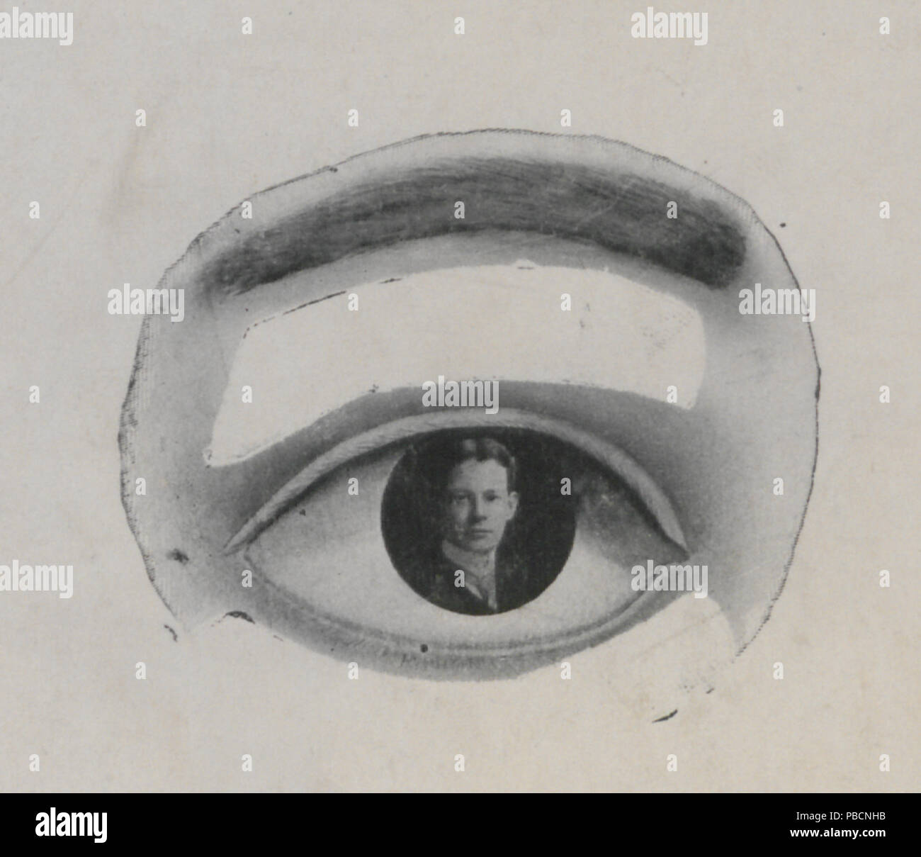 1214 Portrait als Reflexion im Auge (HS 85-10 -19879) Stockfoto