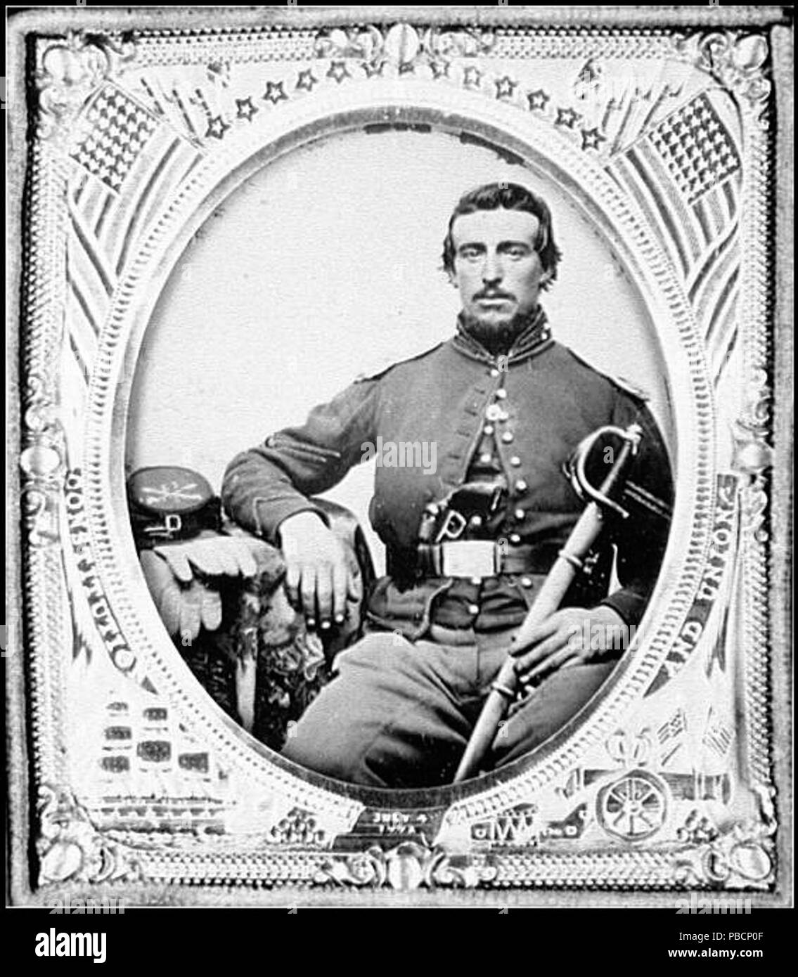 1216 Portrait von Corporal Nagler, 13 Pennsylvania Kavallerie, USA (1861 - 1865) Stockfoto