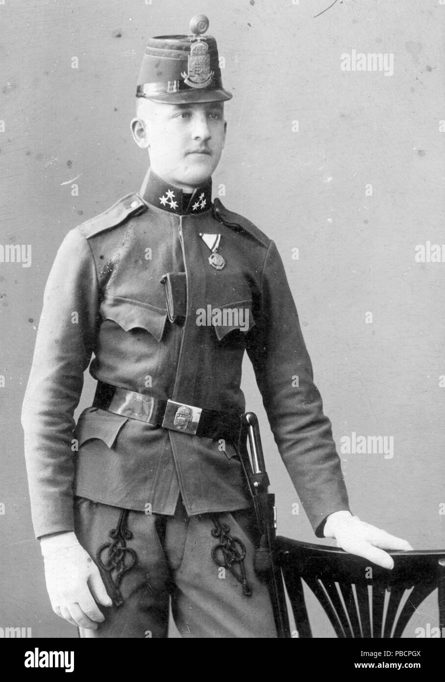 1220 Porträt, Medaille, Bajonett, tonet, fringe Fortepan 58780 Stockfoto