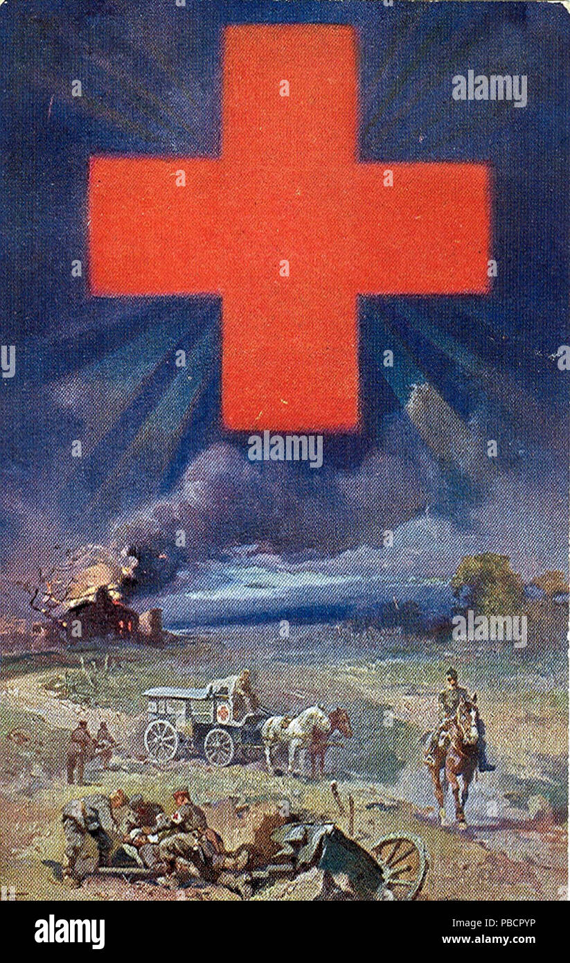 1221 Postkarte - Rotes Kreuz Stockfoto