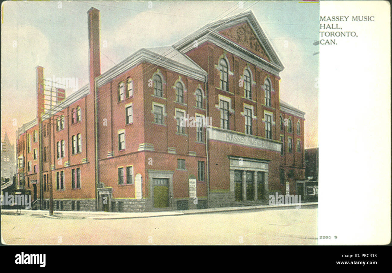 . Englisch: Postkarte von Massey Music Hall, Toronto, Kanada. um 1910 1221 Postkarte von Massey Music Hall Stockfoto