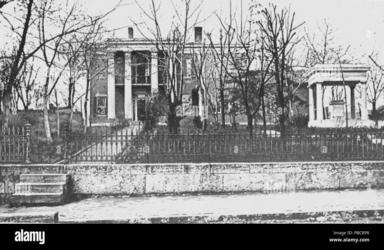. Foto von der Startseite des Präsidenten der Vereinigten Staaten James Knox Polk" Polk Ort" in Nashville, Tennessee, mit seinem Grab in seine ursprüngliche Position (siehe Zitat unten). veröffentlicht 1914 1225 Präsidenten James K Polk Nashville home Stockfoto