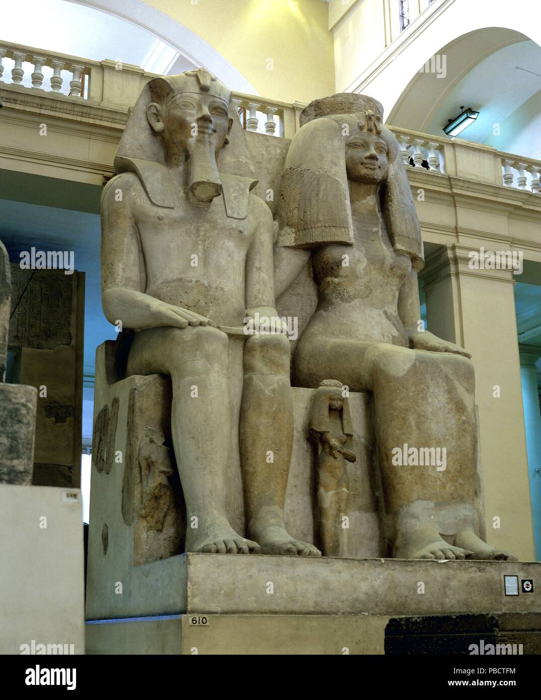 Amenhotep III. und seiner Gemahlin Teje - 14. Jahrhundert v. Chr., Museum ägyptischer Altertümer, Kairo, Ägypten, Afrika. Stockfoto