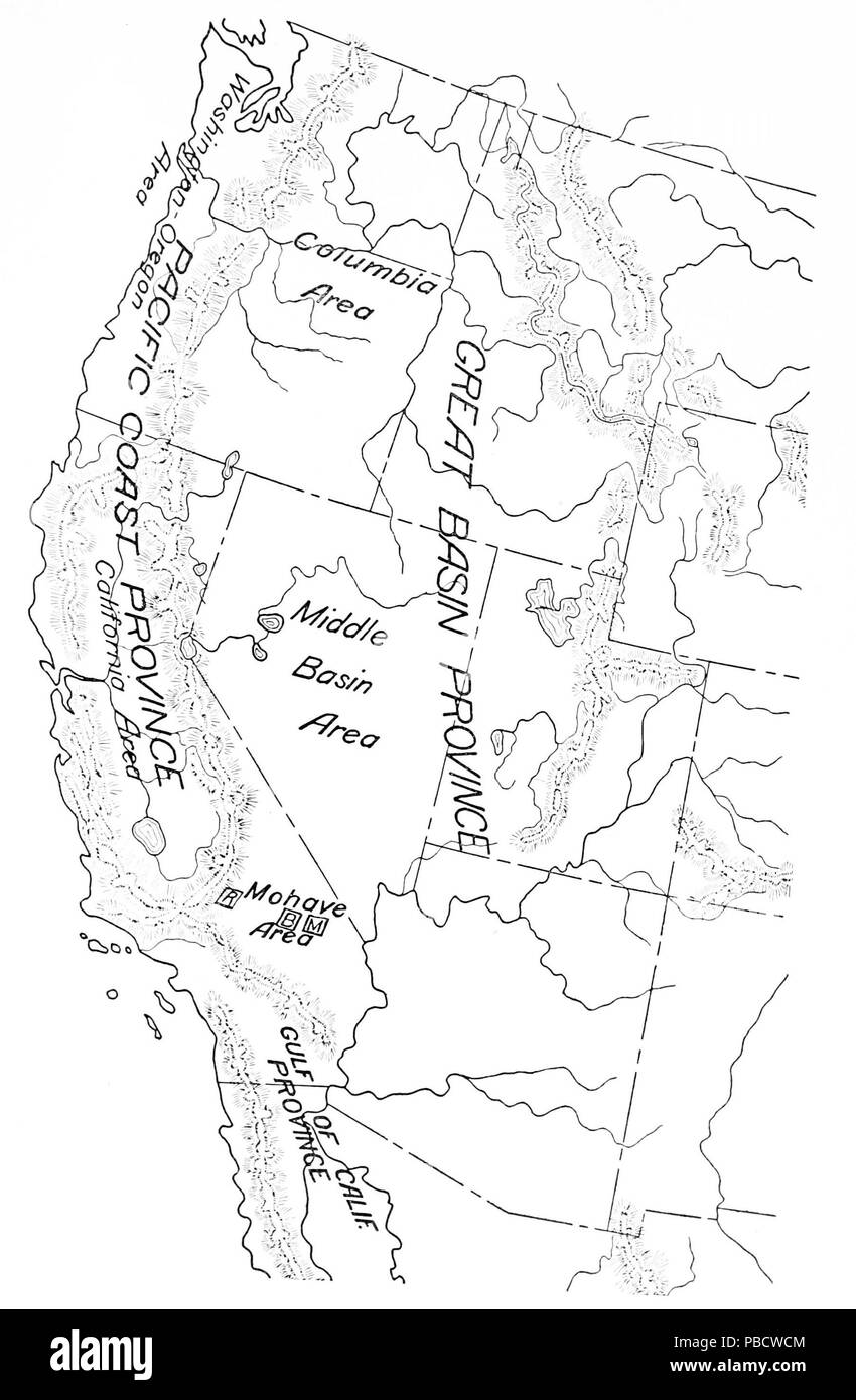 1235 PSM V86 D 251 Gliederung der mohave-Region und der Pazifischen Küste Stockfoto