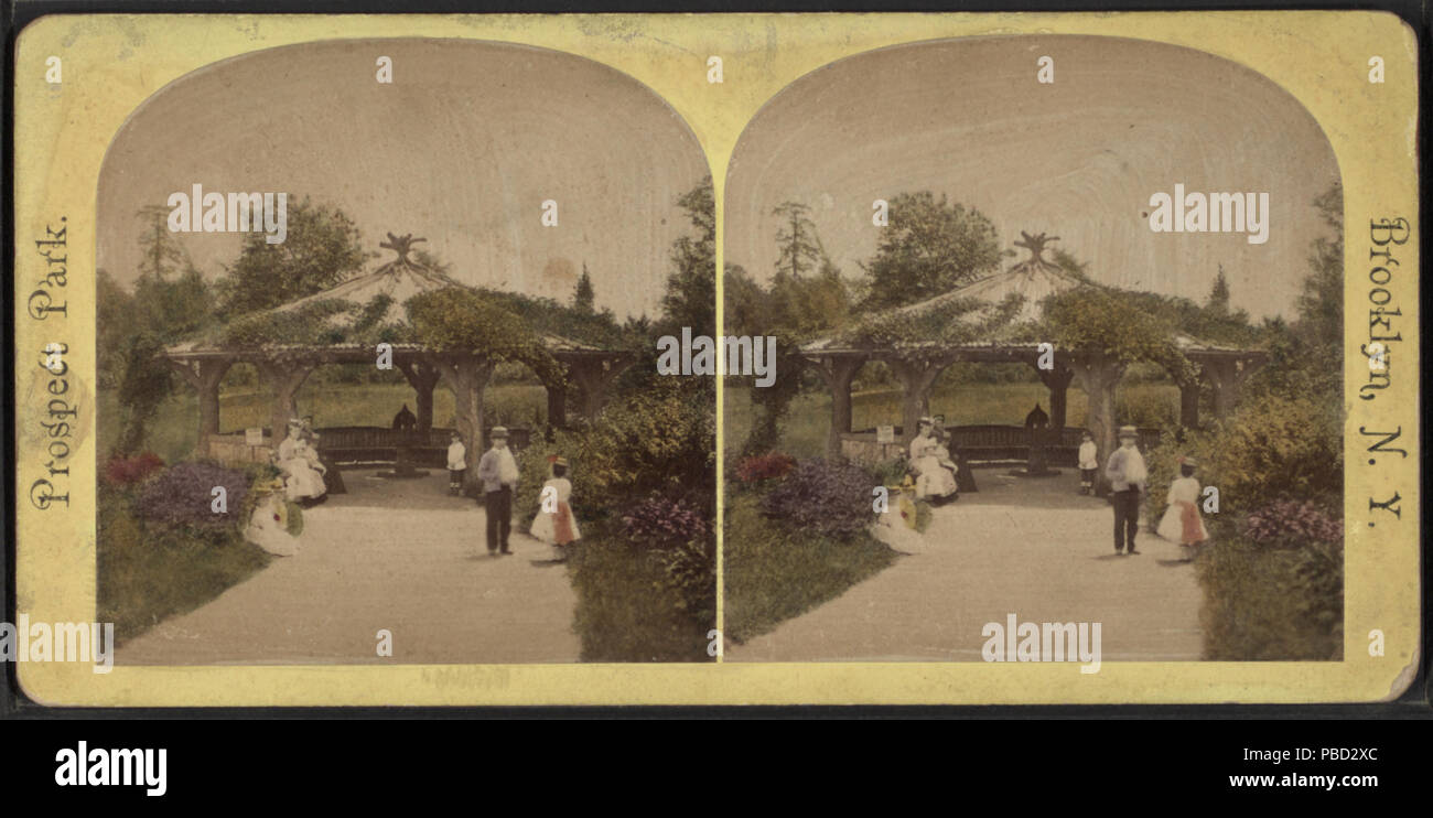 1278 rustikale Laube, von Robert N. Dennis Sammlung von stereoskopische Ansichten Stockfoto