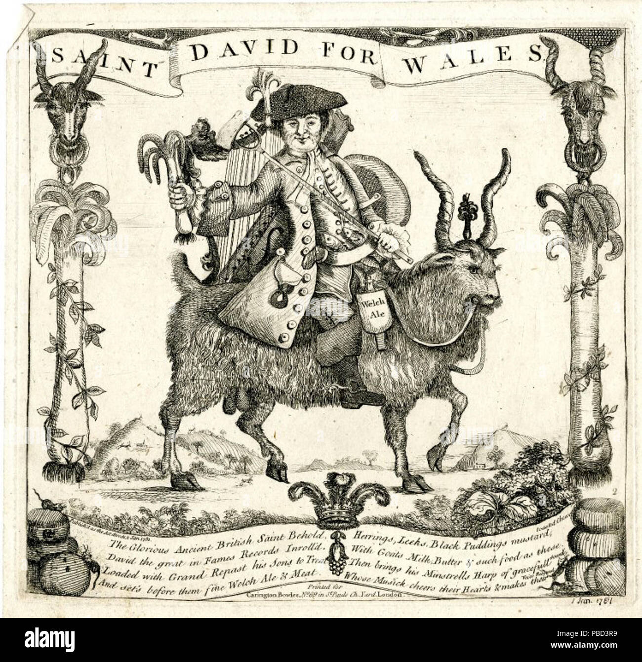 1283 Saint David für Wales Abbildung: 1701 Stockfoto 1283 Saint David für Wales Abbildung: 1701 Stockfoto