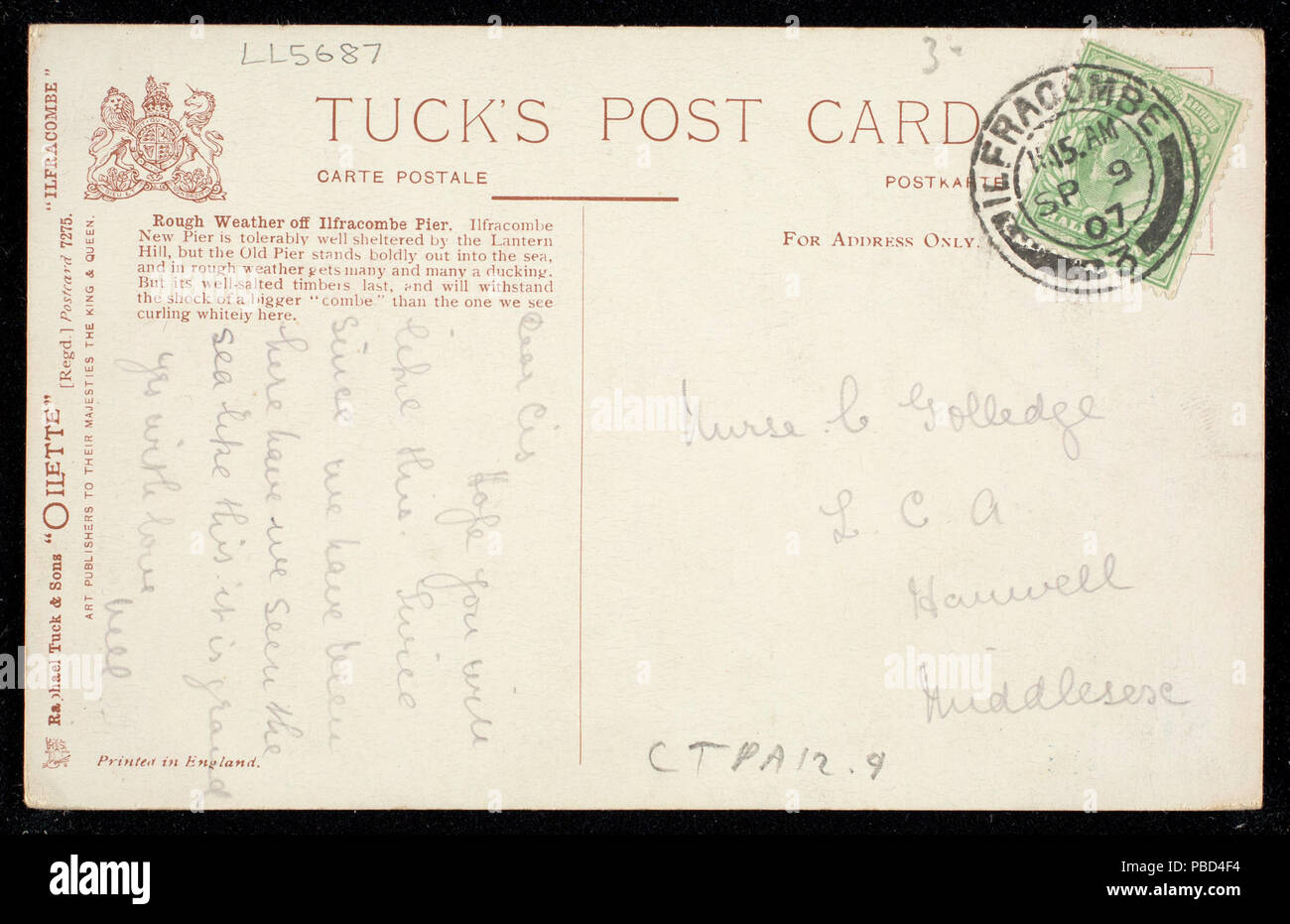 1273 raue Wetter weg von Ilfracombe Pier (NBY) 437711 Stockfoto