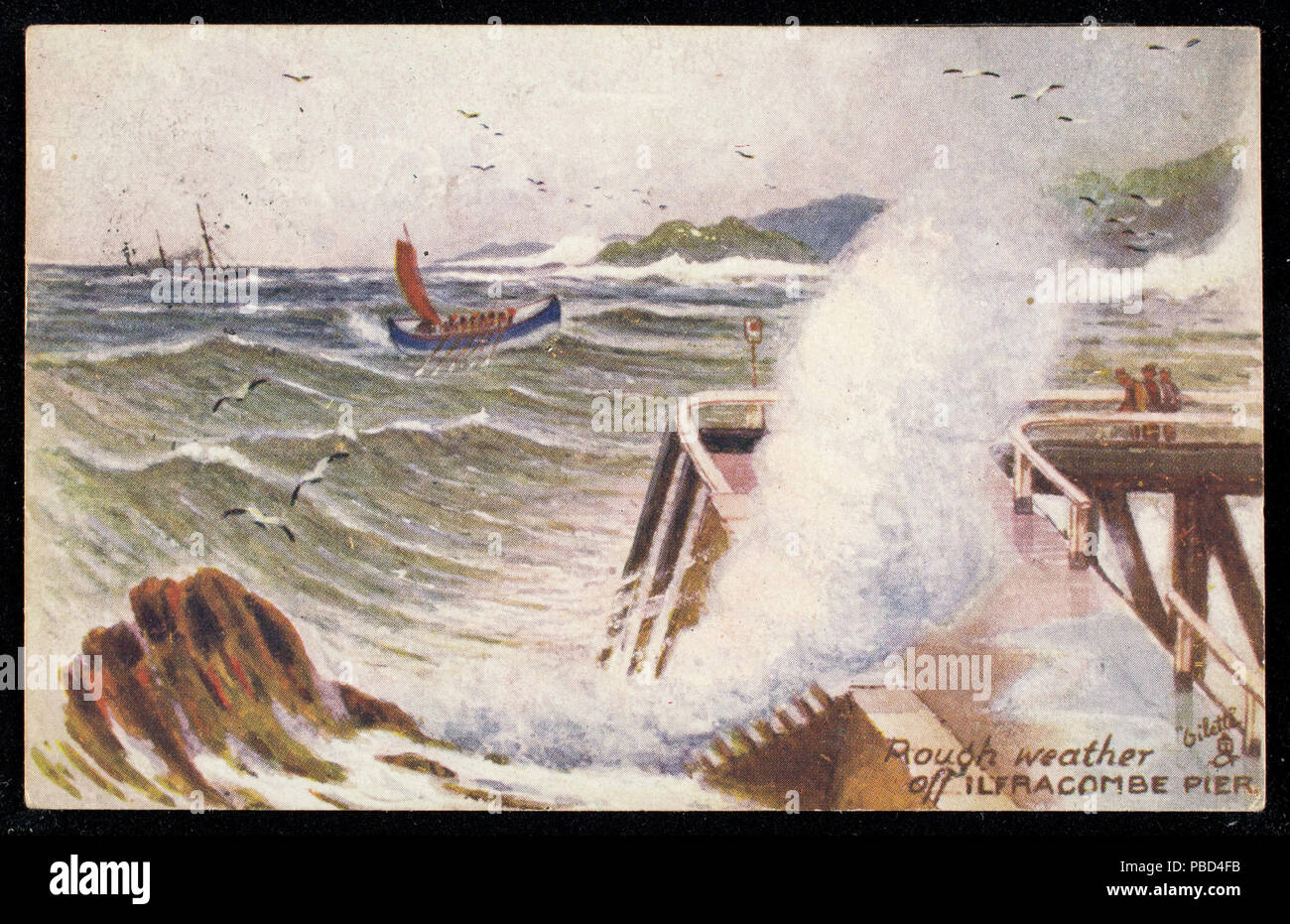 1273 raue Wetter weg von Ilfracombe Pier (NBY) 438602 Stockfoto