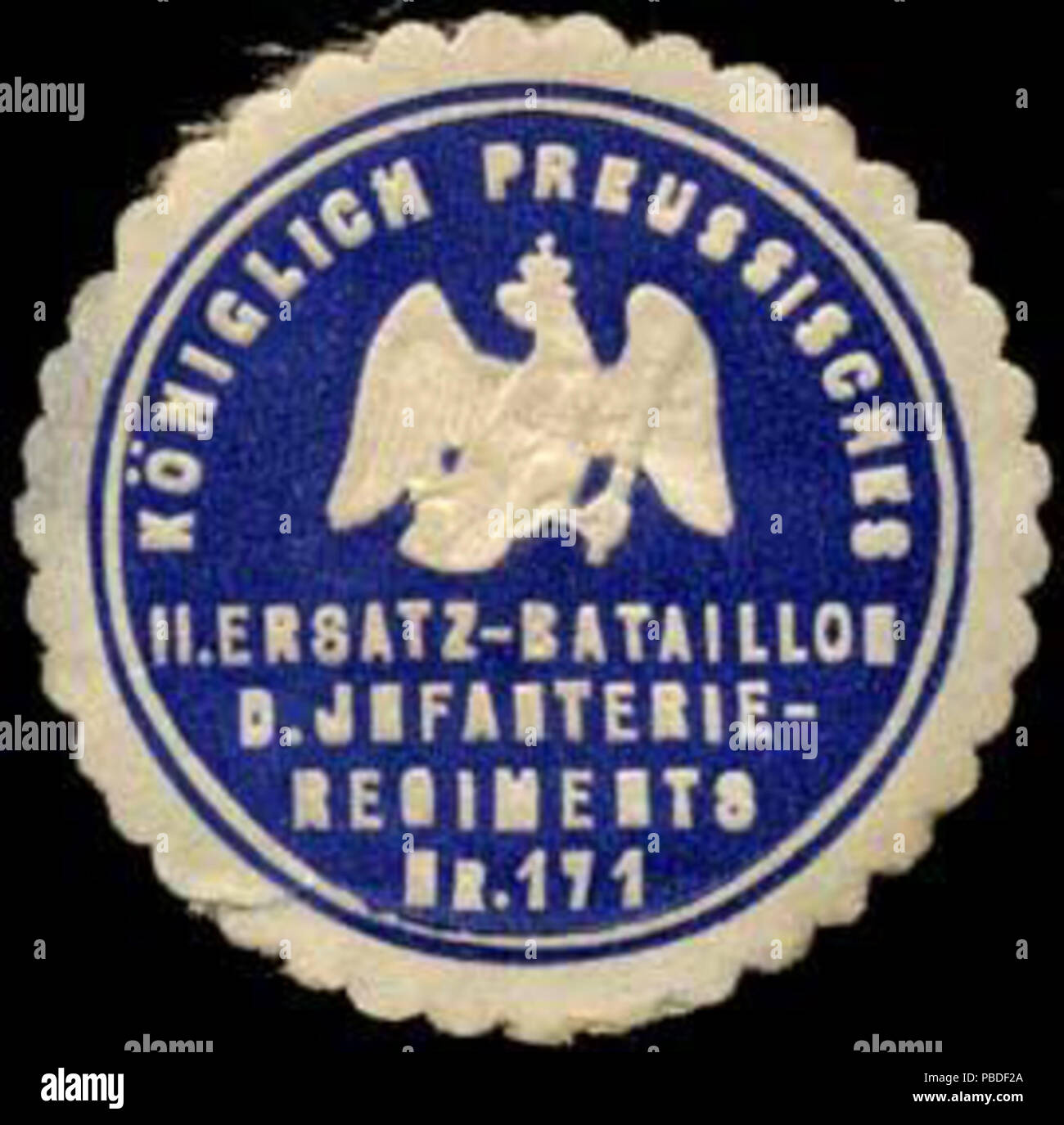 1425 Siegelmarke K Pr Ii Ersatz Bataillon Des Infanterie Regiments Nr 171 W Stockfotografie Alamy