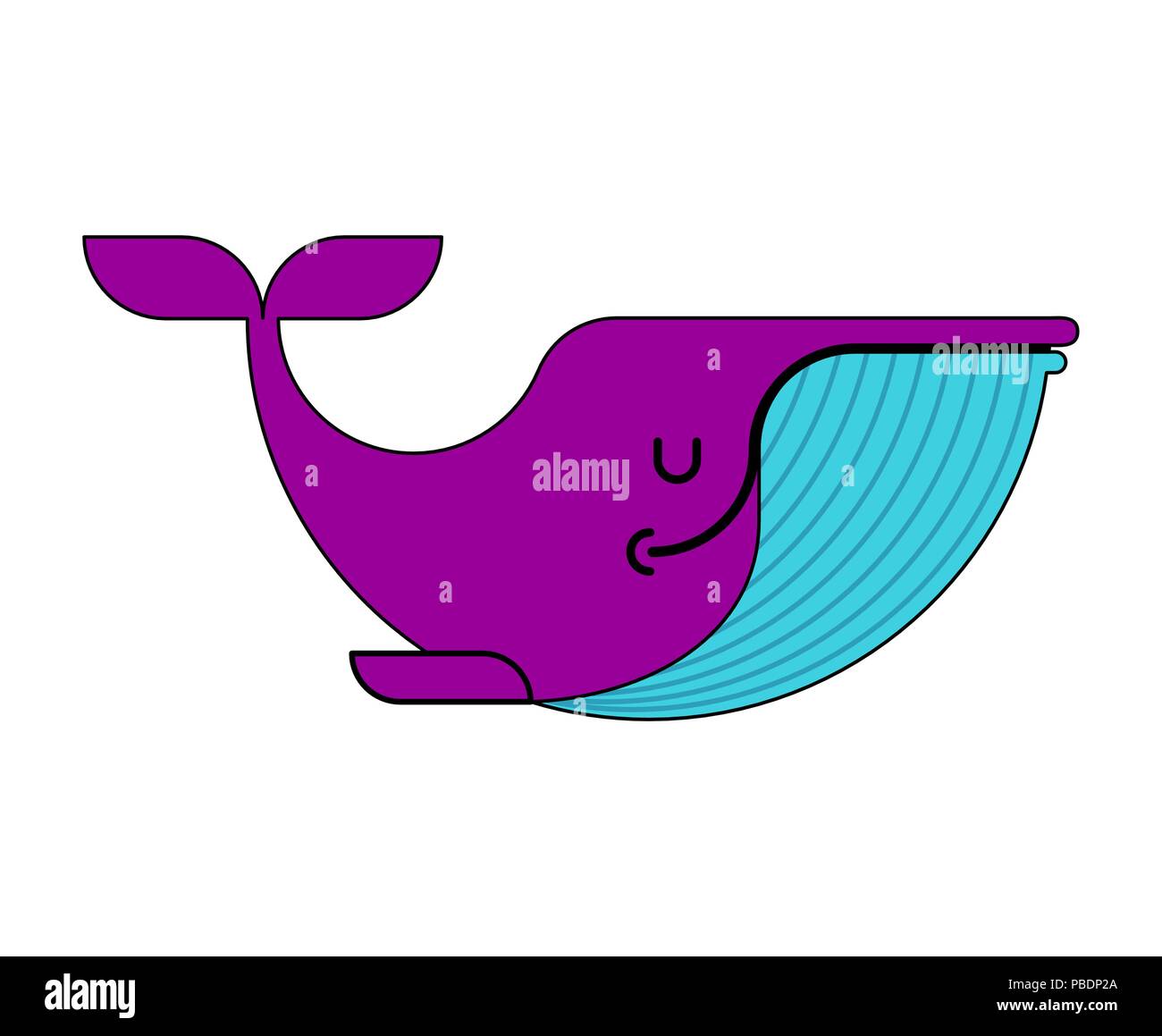 Wal isoliert. Große Säugetier unter Wasser. Vector Illustration Stock Vektor