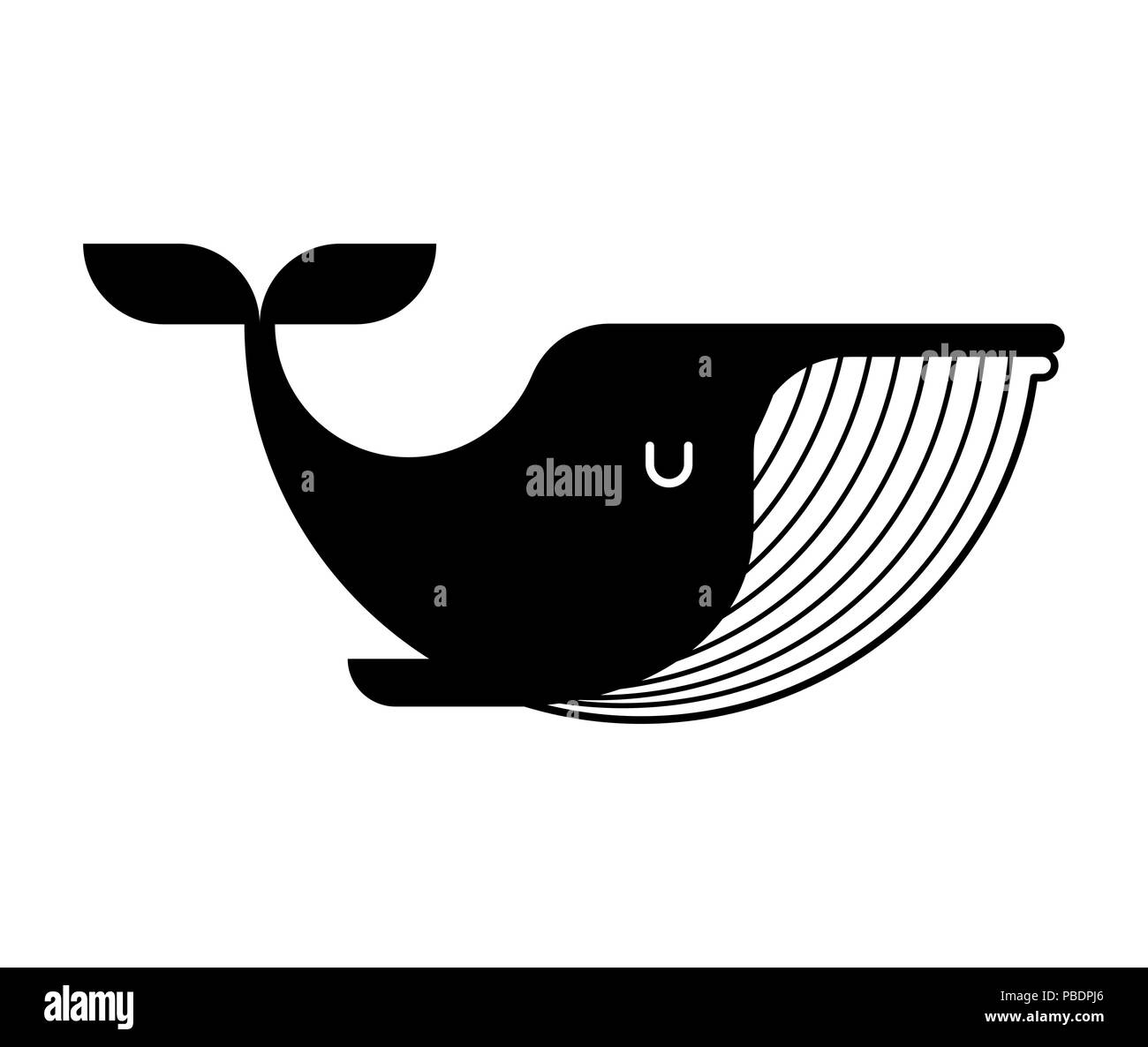 Wal Symbol unterzeichnen. Große Säugetier unter Wasser. Vector Illustration Stock Vektor